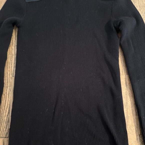 Ralph Lauren Jeans Company Women Black Sweater w leather accents S - Picture 4 of 7